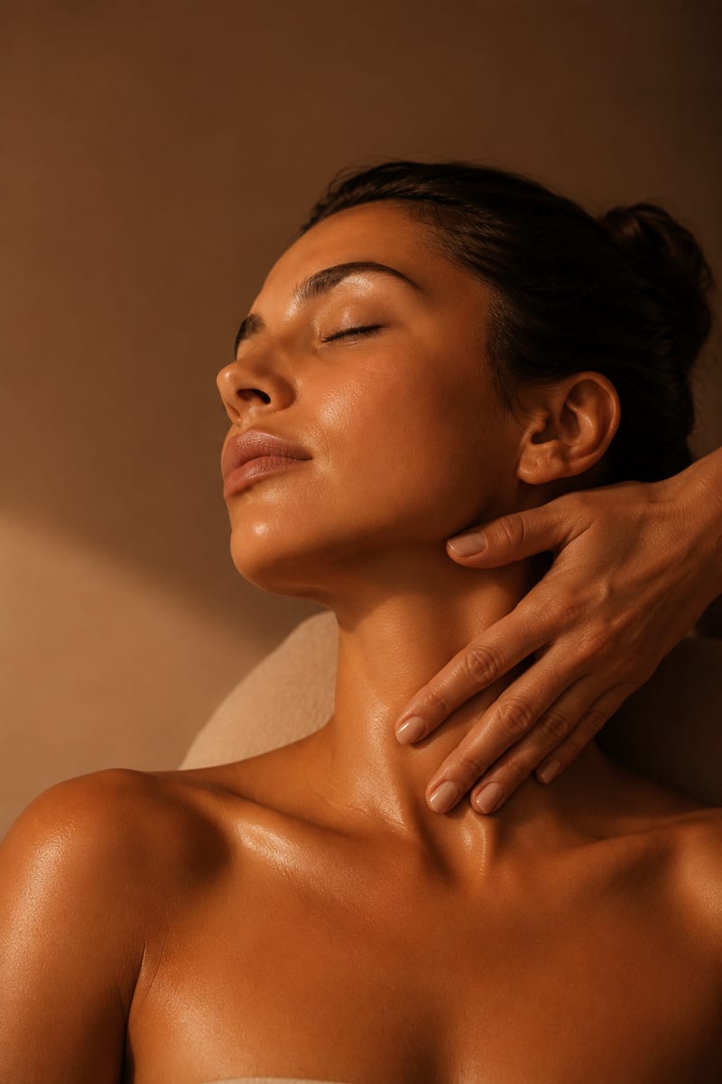 Intentional touch through the neck and jaw